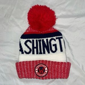 Team Pom Pom By ChokoLids Beanie Hat Washington SP300 Nationals Wizards Capitals